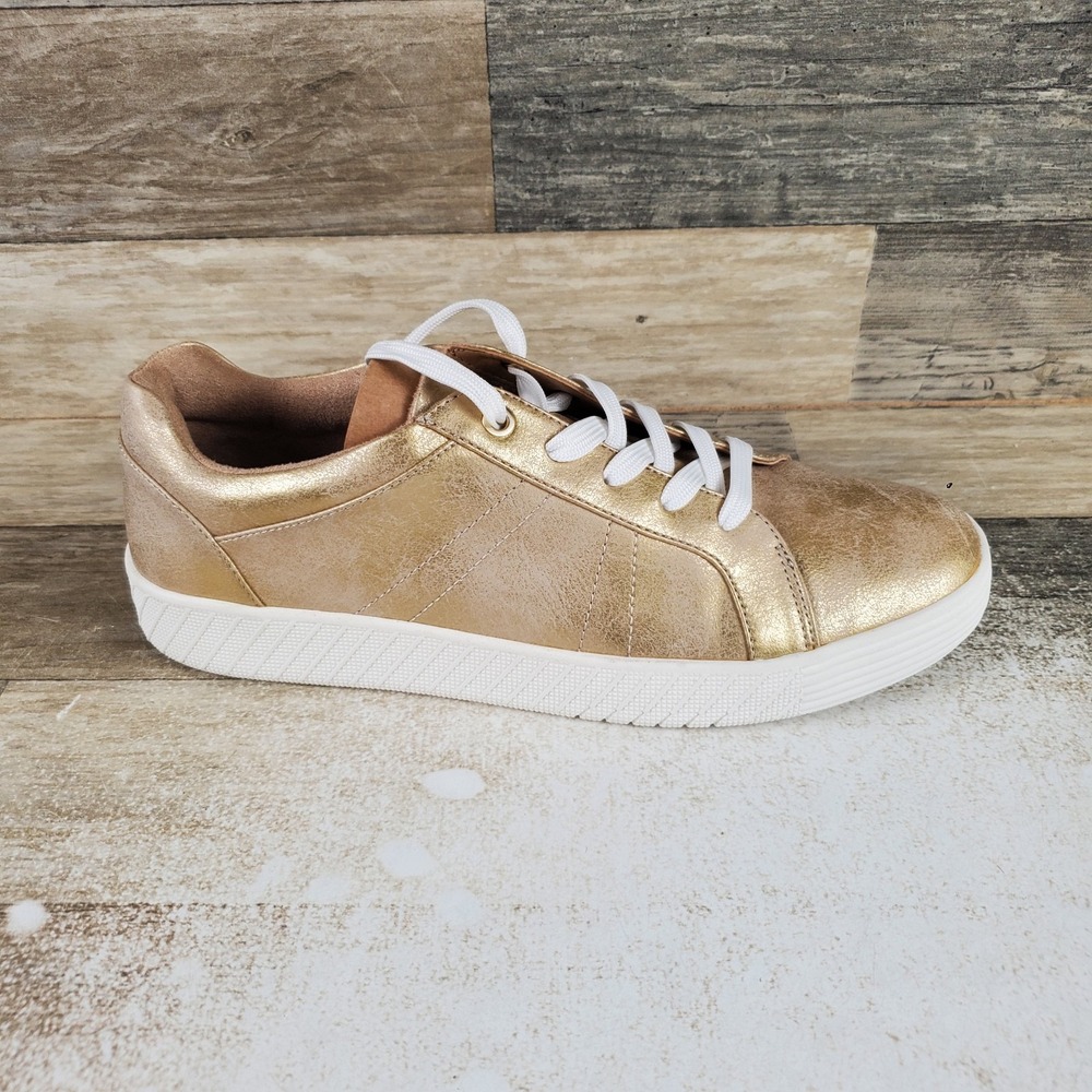 Soul Naturalizer Neela Womens Tennis Shoes Sz 10 M Gold Low Top Lace Up Sneakers